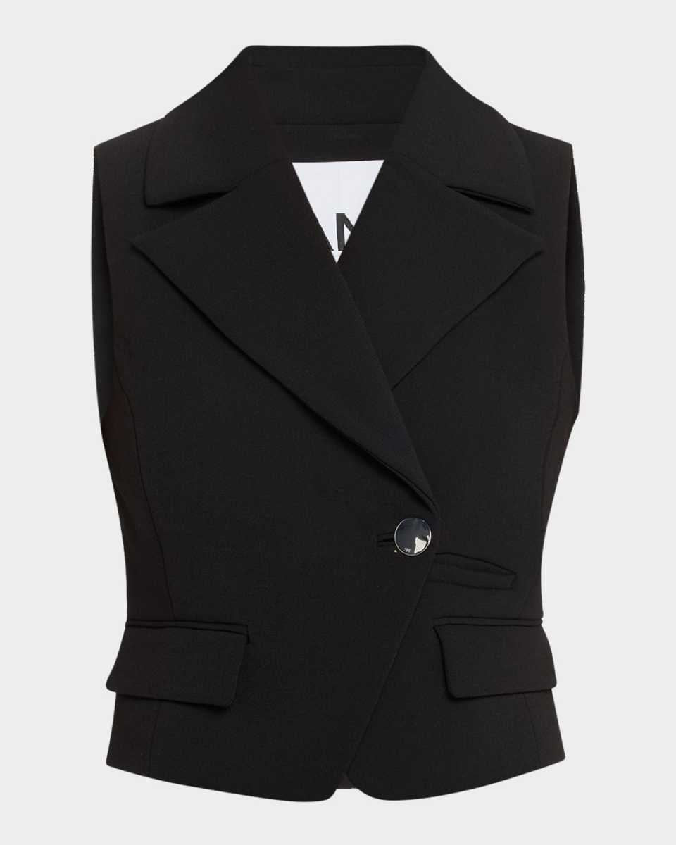 Cropped Bonded Crepe Vest